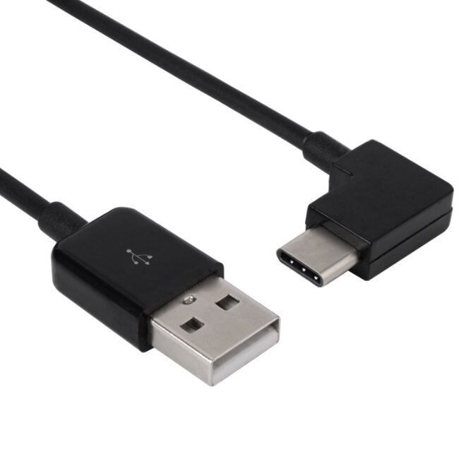 USB-C haaks naar USB-A kabel - USB2.0 - tot 1A / zwart - 3 meter