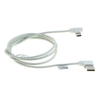 OTB USB-C haaks naar USB-A haaks kabel - USB2.0 - tot 1A / wit - 1 meter