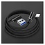 Premium USB-C haaks naar USB-A haaks snellaadkabel - USB2.0 - tot 3A / zwart - 3 meter