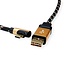 Roline USB-C haaks naar Easy-USB-A kabel - USB2.0 - tot 3A - 0,80 meter