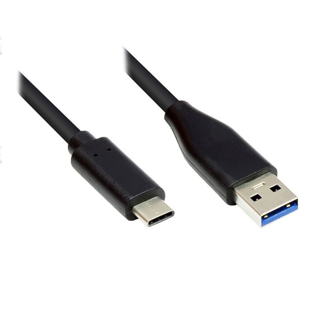 USB-C naar USB-A kabel - USB3.0 - tot 0,9A / zwart - 0,50 meter