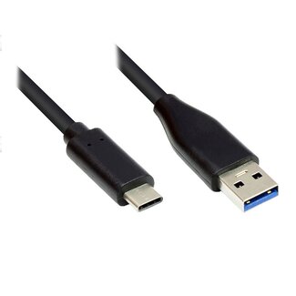 Universal USB-C naar USB-A kabel - USB3.0 - tot 0,9A / zwart - 1,8 meter
