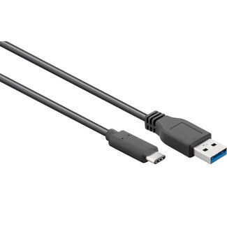 Cablexpert USB-C naar USB-A kabel - USB3.0 - tot 2A / zwart - 0,10 meter