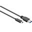 USB-C naar USB-A kabel - USB3.0 - tot 2A / zwart - 0,10 meter