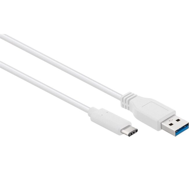 USB-C naar USB-A kabel - USB3.0 - tot 2A / wit - 0,10 meter