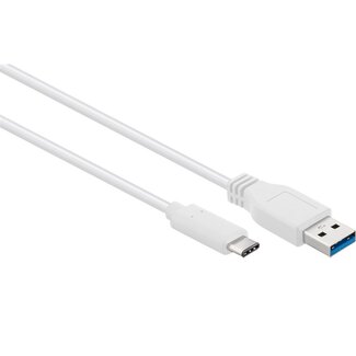 Goobay USB-C naar USB-A kabel - USB3.0 - tot 2A / wit - 0,20 meter