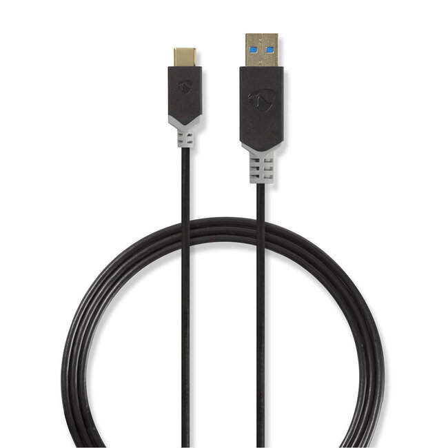 Nedis USB-C naar USB-A kabel - USB3.0 - tot 3A / zwart - 1 meter