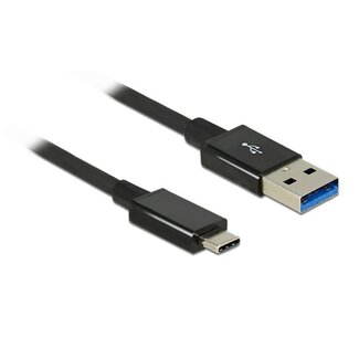 DeLOCK USB-C naar USB-A kabel - USB3.1 Gen 2 - tot 3A / zwart - 1 meter