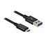 USB-C naar USB-A kabel - USB3.1 Gen 2 - tot 3A / zwart - 1 meter