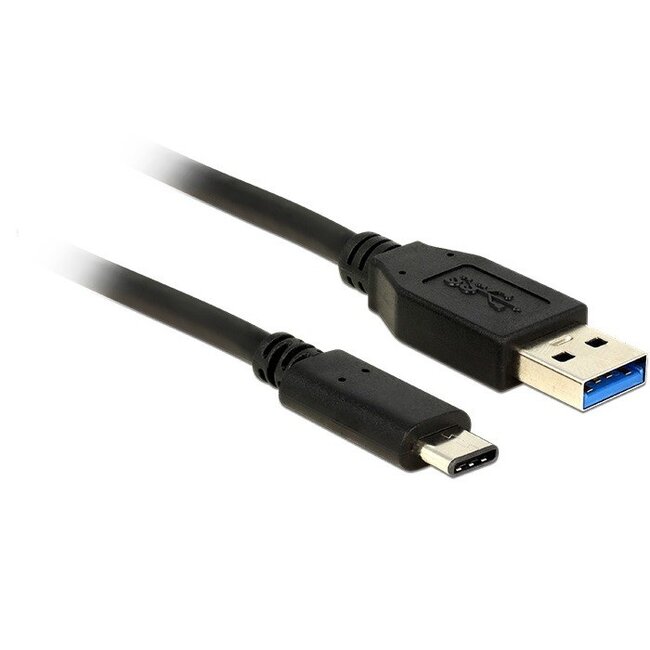 USB-A naar USB-C kabel - USB3.1 Gen 2 - tot 3A / zwart - 1 meter