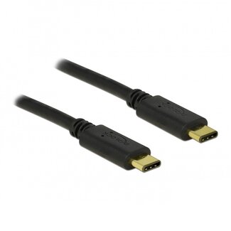 DeLOCK Premium USB-C naar USB-C kabel - USB2.0 - tot 20V/3A / zwart - 1 meter