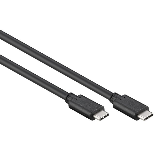 USB-C naar USB-C kabel - USB3.0 - tot 20V/3A / zwart - 1 meter