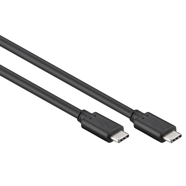 USB-C naar USB-C kabel - USB3.0 - tot 20V/3A / zwart - 0,50 meter