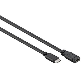 Goobay USB-C naar USB-C verlengkabel - USB3.0 - tot 20V/3A / zwart - 1 meter