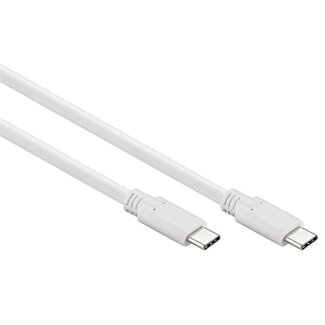 Goobay USB-C naar USB-C kabel - USB3.0 - tot 20V/3A / wit - 0,50 meter