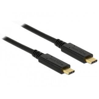 DeLOCK Premium USB-C naar USB-C kabel met E-Marker chip - USB3.0 - PD tot 20V/3A - video tot 8K 30Hz / zwart - 2 meter