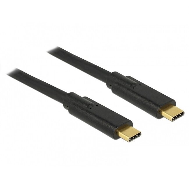 Premium USB-C naar USB-C kabel met E-Marker chip - USB3.0 - PD tot 20V/5A - video tot 8K 30Hz / zwart - 2 meter