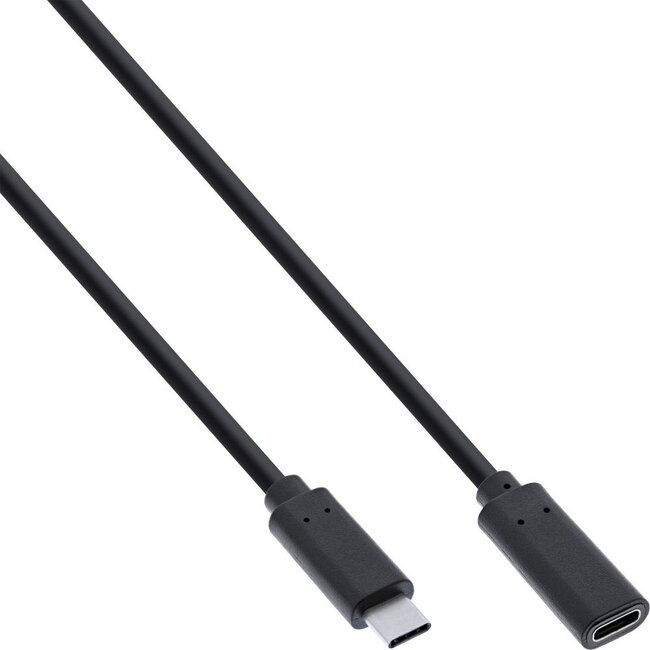 Premium USB-C naar USB-C verlengkabel - USB3.2 (tot 20 Gbit/s) - PD tot 20V/5A / zwart - 1 meter