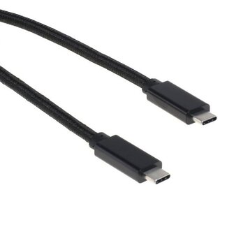 OTB USB-C naar USB-C kabel met E-Marker chip - USB3.2 (tot 10 Gbit/s) - PD tot 20V/5A - video tot 4K 60Hz / zwart - 1 meter