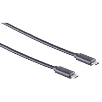 S-Impuls USB-C naar USB-C kabel - USB3.2 (tot 10 Gbit/s) - PD tot 20V/3A / zwart - 1 meter