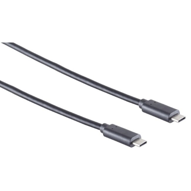 USB-C naar USB-C kabel - USB3.2 (tot 10 Gbit/s) - PD tot 20V/3A / zwart - 1,5 meter