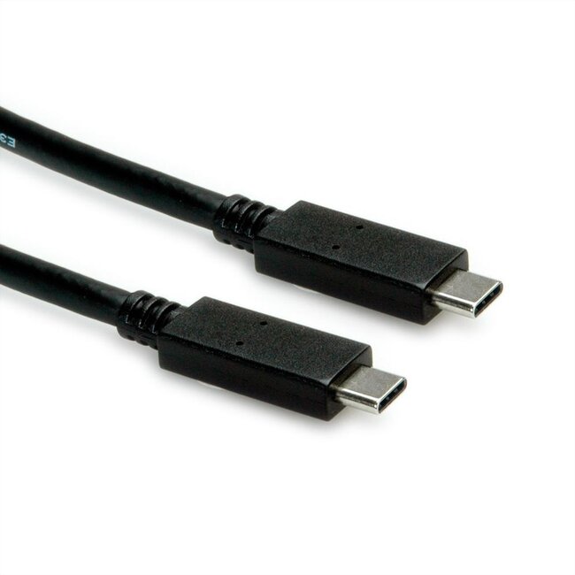 USB-C naar USB-C kabel met E-Marker chip - USB3.2 (tot 10 Gbit/s) - PD tot 20V/5A - video tot 8K 30Hz / zwart - 1 meter