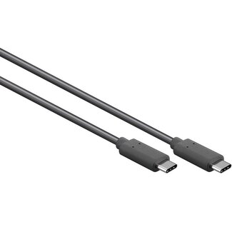 Roline USB-C naar USB-C kabel met E-Marker chip - USB3.2 (tot 20 Gbit/s) - PD tot 20V/5A - video tot 4K 60Hz / zwart - 0,50 meter