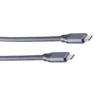 S-Impuls Premium USB-C naar USB-C kabel met E-Marker chip - USB3.2 (tot 20 Gbit/s) - PD tot 20V/5A - video tot 4K 60Hz / zwart - 0,50 meter
