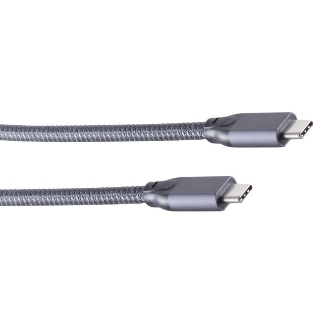 Premium USB-C naar USB-C kabel met E-Marker chip - USB3.2 (tot 20 Gbit/s) - PD tot 20V/5A - video tot 4K 60Hz / zwart - 0,50 meter