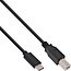 USB-C naar USB-B kabel - USB2.0 - tot 3A / zwart - 0,50 meter