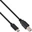 USB-C naar USB-B kabel - USB2.0 - tot 3A / zwart - 3 meter