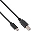 USB-C naar USB-B kabel - USB2.0 - tot 1A / zwart - 5 meter