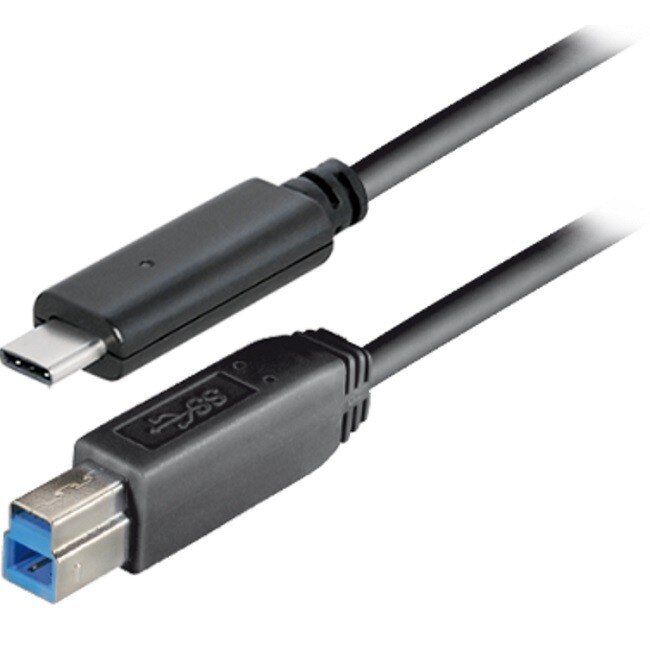 USB-C naar USB-B kabel - USB3.0 - tot 2A / zwart - 1,8 meter