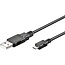 USB Micro B naar USB-A kabel - USB2.0 - tot 1A / zwart - 1 meter