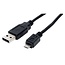 USB Micro B naar USB-A kabel - USB2.0 - tot 2A / zwart - 0,30 meter