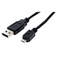 USB Micro B naar USB-A kabel - USB2.0 - tot 2A / zwart - 0,50 meter