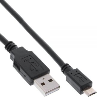 InLine USB Micro B naar USB-A snellaadkabel - USB2.0 - tot 3A / zwart - 0,30 meter