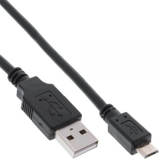 InLine USB Micro B naar USB-A snellaadkabel - USB2.0 - tot 3A / zwart - 1 meter