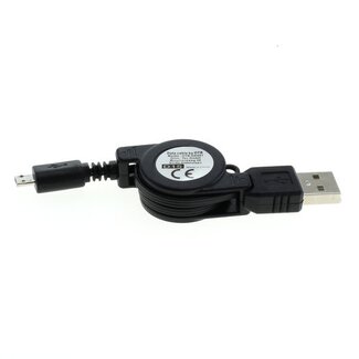 S-Impuls USB Micro B naar USB-A uittrekbare kabel - USB2.0 - tot 1A / zwart - 0,80 meter