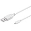USB Micro B naar USB-A kabel - USB2.0 - tot 1A / wit - 0,50 meter