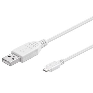 Goobay USB Micro B naar USB-A kabel - USB2.0 - tot 1A / wit - 1,8 meter
