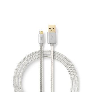 Nedis Nedis Premium USB Micro B naar USB-A kabel - USB2.0 - tot 2A / aluminium - 3 meter