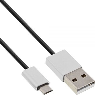 InLine InLine USB Micro B naar USB-A kabel - USB2.0 - tot 3A / zwart - 1 meter