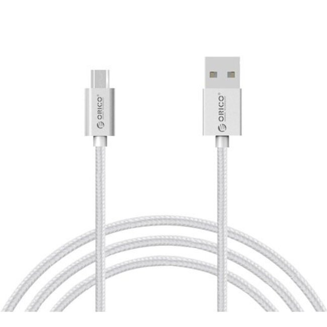 Orico USB Micro B naar USB-A kabel - USB2.0 - tot 2A / zilver - 1 meter