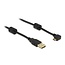 USB Micro B haaks naar USB-A kabel - USB2.0 - tot 1A / zwart - 1 meter