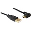 USB Micro B haaks naar USB-A kabel - USB2.0 - tot 2A / zwart - 1 meter