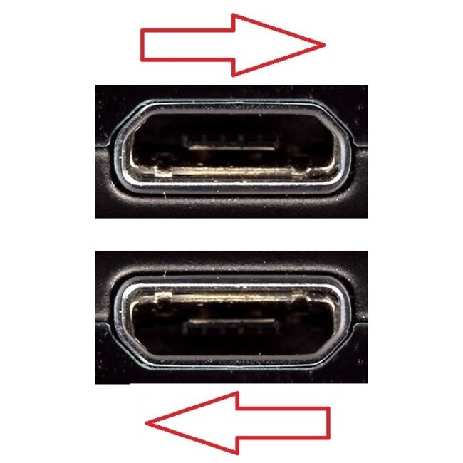 USB Micro B haaks naar USB-A kabel - USB2.0 - tot 2A / zwart - 1 meter