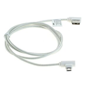 USB Micro B haaks naar USB-A haaks kabel - USB2.0 - tot 1A / wit - 1 meter