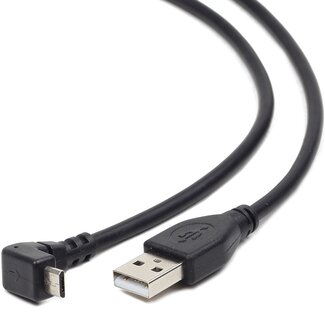 S-Impuls USB Micro B haaks naar USB-A kabel - USB2.0 - tot 2A / zwart - 1 meter