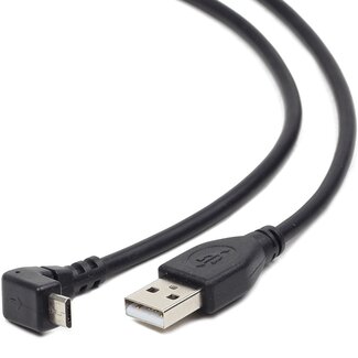 Cablexpert USB Micro B haaks naar USB-A kabel - USB2.0 - tot 1A / zwart - 1,8 meter